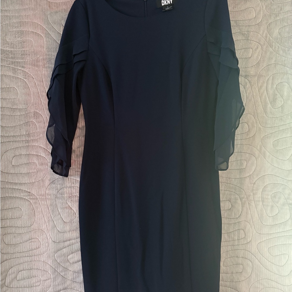 DKNY Navy Blue Long Sleeve Dress